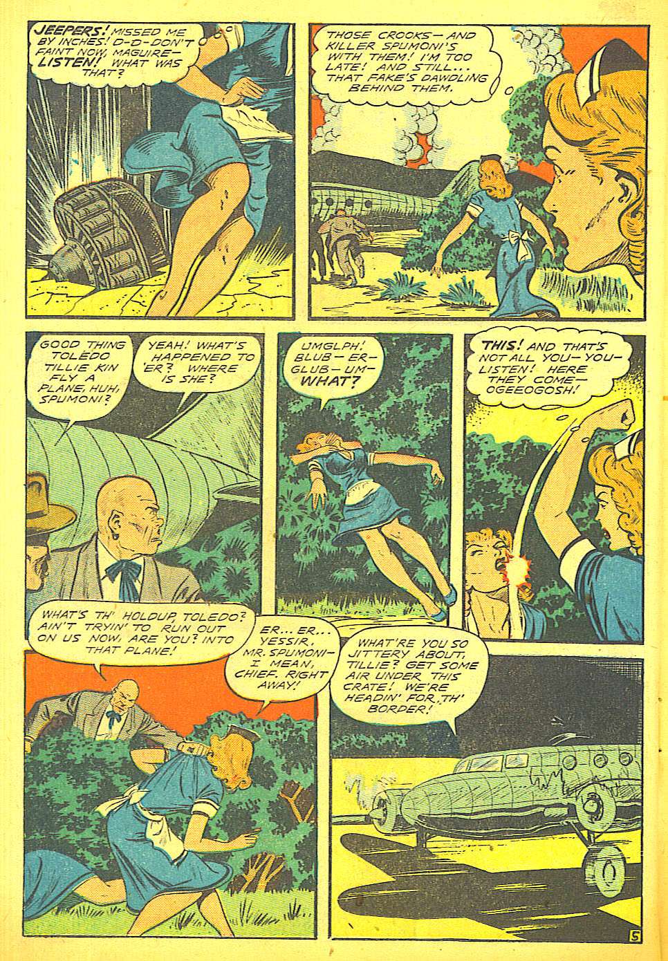 Sky Girl ( Jumbo Comics # 117- late'40s ) - Uniform Stealing Board