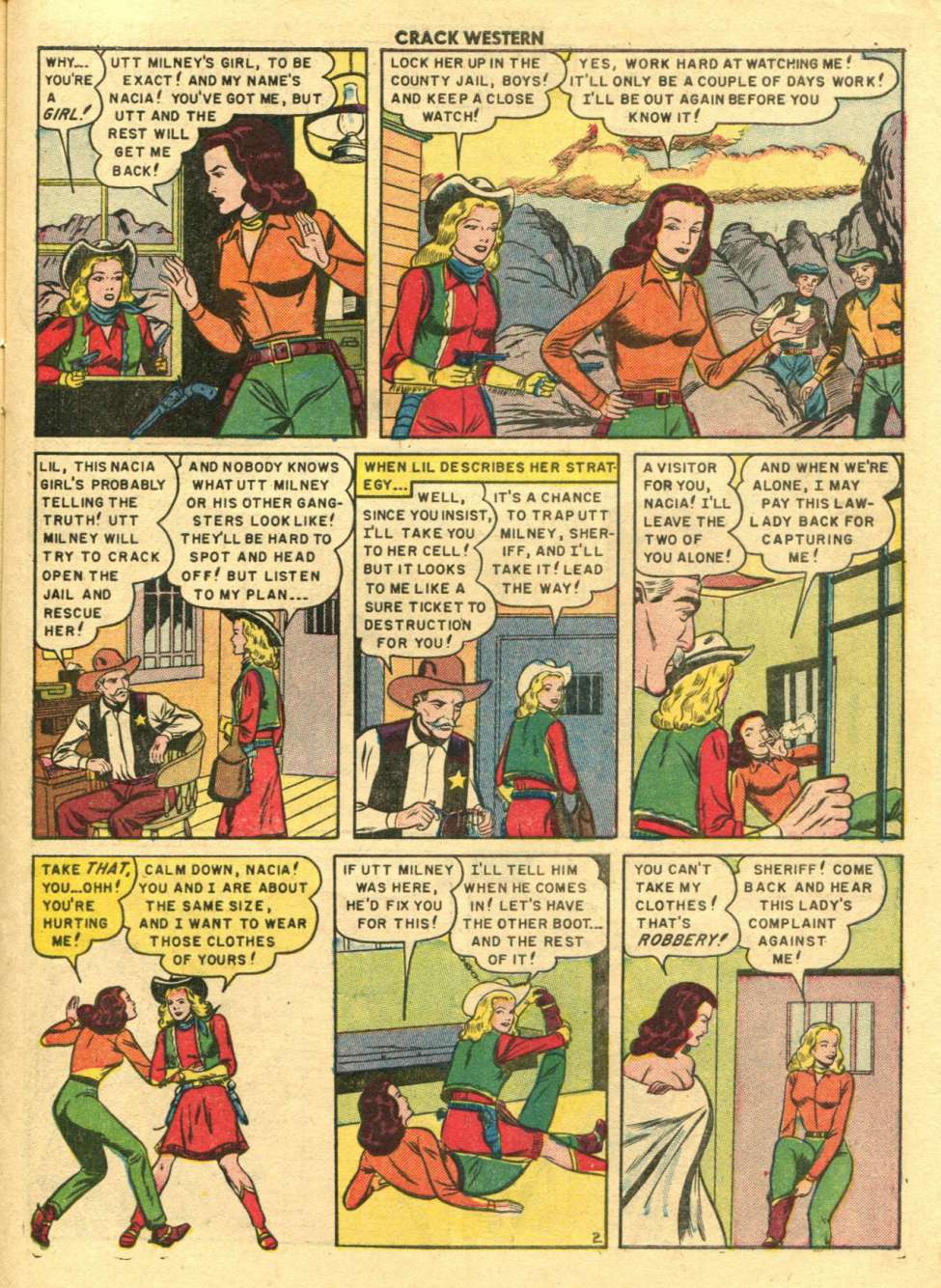 Crack Western #68 (1950) - Two-Gun Lil - Uniform Stealing Board