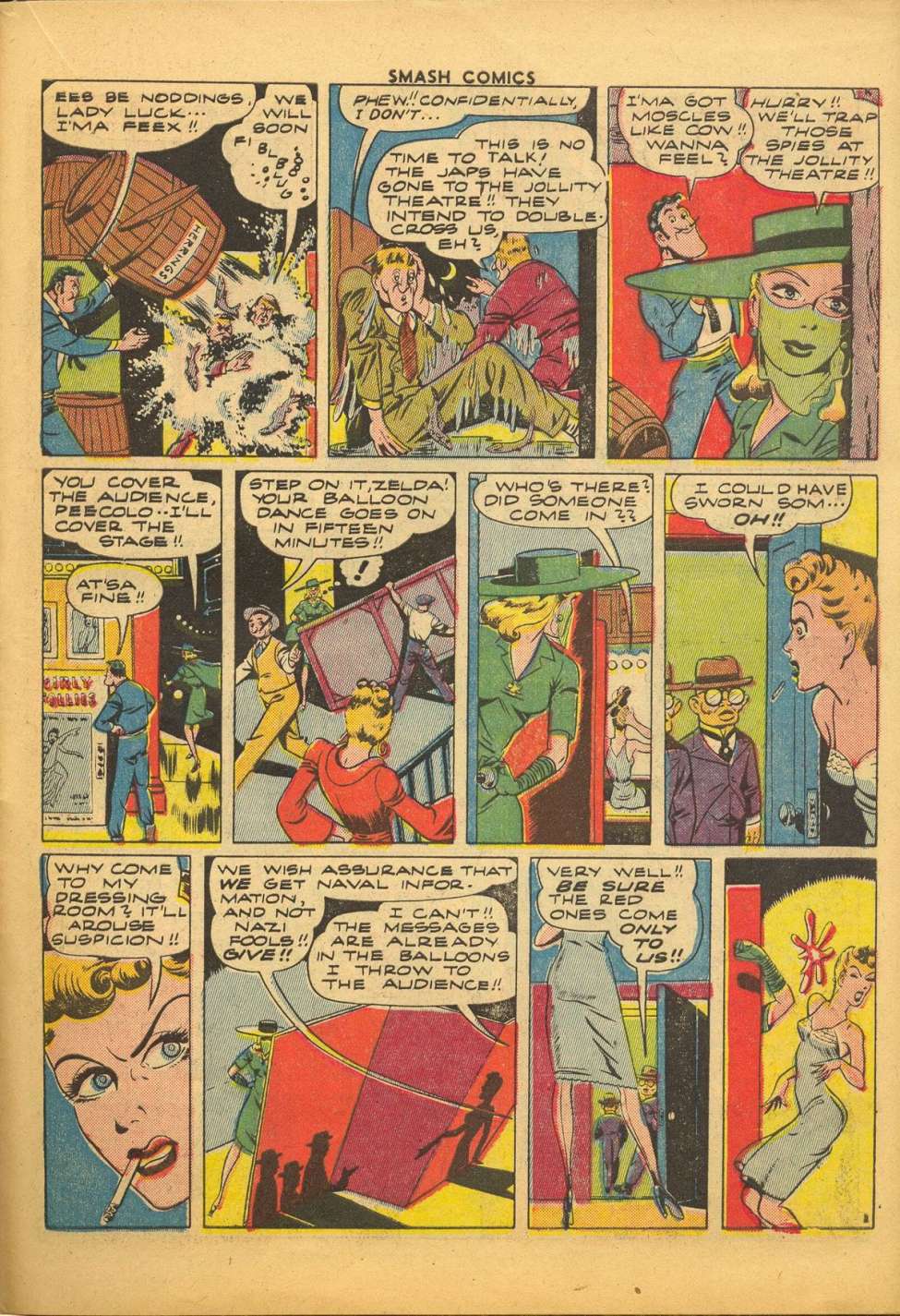 Smash Comics #50 (1944) - Lady Luck - Uniform Stealing Board